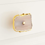 Signature Hardware Biviere 2-1/2 Inch Designer White Agate Cabinet Knob White