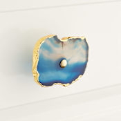 Signature Hardware Cordero 2-1/2 Inch Designer Blue Agate Cabinet Knob Blue