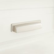 Signature Hardware Edvard 5 Inch Center to Center Cup Cabinet Pull Brushed Nickel