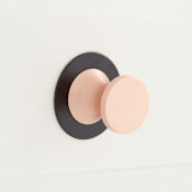 Signature Hardware Chauvet Mushroom Cabinet Knob Satin Rose Gold / Matte Black