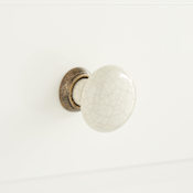 Signature Hardware Broward Mushroom Cabinet Knob Cream / Antique Bronze