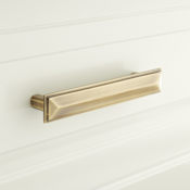 Signature Hardware Bresnick Brass 6 Inch Center to Center Bar Cabinet Pull Antique Brass