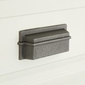 Signature Hardware Marta 4-1/8 Inch Center to Center Cup Cabinet Pull Antique Iron