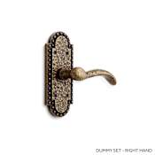 Signature Hardware Marconi Right Hand Solid Brass Single Dummy Door Lever Antique Brass