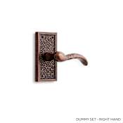 Signature Hardware Traeger Right Hand Solid Bronze Single Dummy Door Lever Antique Copper