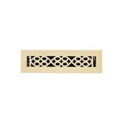 Signature Hardware Yuri Brass Floor Register- 2-1/4" x 10" (4" x 11-1/2" Overall) Brushed Brass