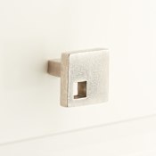 Signature Hardware Bosset 1-1/4 Inch Diameter Square Cabinet Knob White Bronze
