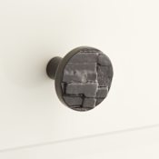 Signature Hardware Brick 1-3/8 Inch Diameter Mushroom Cabinet Knob Black