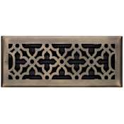 Signature Hardware Ballas Steel Wall Register - 4" x 12" Antique Brass