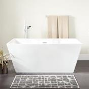 Signature Hardware Hibiscus 67" Rectangular Acrylic Soaking Freestanding Tub with Tap Deck and Integrated Drain and Overflow White