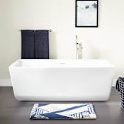 Signature Hardware Nassau 67" Acrylic Soaking Freestanding Tub with Integrated Drain and Overflow White