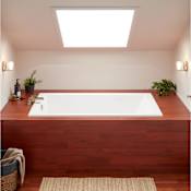 Signature Hardware Sitka 72" x 36" Drop In Acrylic Soaking Tub with Reversible Drain and Overflow White