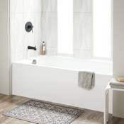 Signature Hardware Sitka 60" x 30" Three Wall Alcove Acrylic Soaking Tub with Left Drain - Less Drain White
