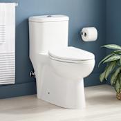 Signature Hardware Alledonia 1.28 GPF One Piece Elongated Chair Height Toilet - Seat Included White