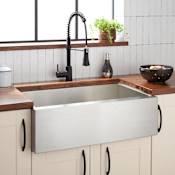 Signature Hardware Sitka 33" Farmhouse Single Basin Stainless Steel Kitchen Sink Stainless Steel