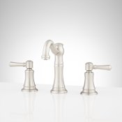 Signature Hardware St. Martin 1.2 GPM Widespread Bathroom Faucet with Pop-Up Drain Assembly Brushed Nickel