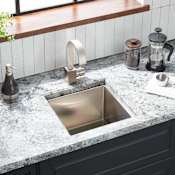 Signature Hardware Ortega 15" Undermount Single Basin Stainless Steel Kitchen Sink Stainless Steel
