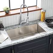 Signature Hardware Ortega 29" Undermount Single Basin Stainless Steel Kitchen Sink Stainless Steel