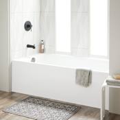 Signature Hardware Sitka 60" x 36" Three Wall Alcove Acrylic Soaking Tub with Left Drain - Less Drain White