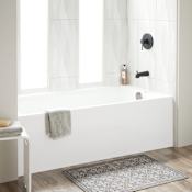 Signature Hardware Sitka 60" x 36" Three Wall Alcove Acrylic Soaking Tub with Right Drain - Less Drain White