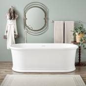 Signature Hardware Halliford 66" Acrylic Soaking Freestanding Tub White