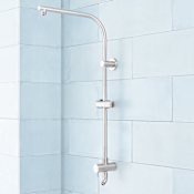 Signature Hardware Retrofit Exposed Pipe Shower Rail with Slide Bar Brushed Nickel