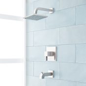 Signature Hardware Rigi Pressure Balanced Tub and Shower Package Trim Only - Less Rough-In Valve Brushed Nickel