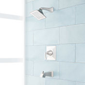 Signature Hardware Vilamonte Pressure Balanced Tub and Shower Package Trim Only - Less Rough-In Valve Brushed Nickel