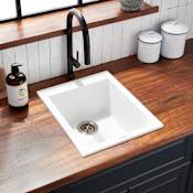 Signature Hardware Holcomb 16" Drop In Single Basin Granite Composite Kitchen Sink White