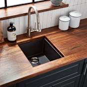 Signature Hardware Holcomb 16" Undermount Single Basin Granite Composite Kitchen Sink Black