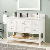Signature Hardware Olsen 48" Freestanding Single Basin Vanity Cabinet - Cabinet Only - Less Vanity Top White