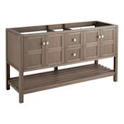 Signature Hardware Olsen 60" Freestanding Double Basin Vanity Cabinet - Cabinet Only - Less Vanity Top Brown