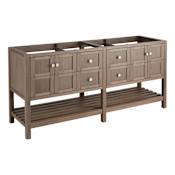 Signature Hardware Olsen 72" Freestanding Double Basin Vanity Cabinet - Cabinet Only - Less Vanity Top Ash Brown
