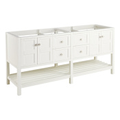 Signature Hardware Olsen 72" Freestanding Double Basin Vanity Cabinet - Cabinet Only - Less Vanity Top White