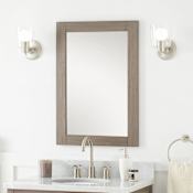 Signature Hardware Fallbrook 31-1/2" x 22-1/8" Framed Bathroom Mirror Ash Brown
