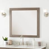 Signature Hardware Fallbrook 31-1/2" x 34" Framed Bathroom Mirror Ash Brown