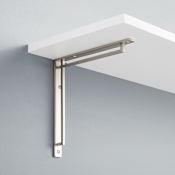 Signature Hardware 9" Harridge Solid Brass Shelf Bracket - Brushed Nickel Brushed Nickel
