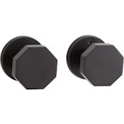 Signature Hardware Ambrus Solid Brass Passage Door Knob Set with 2-3/4" Backset Matte Black