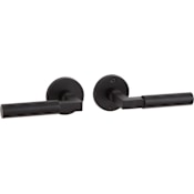Signature Hardware Tolland Right Hand Solid Brass Passage Door Knob Set with 2-3/4" Backset Matte Black