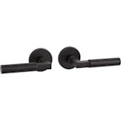 Signature Hardware Tolland Left Hand Solid Brass Passage Door Knob Set with 2-3/4" Backset Matte Black