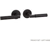 Signature Hardware Tolland Solid Brass Privacy Door Knob Set with 2-3/4" Backset Matte Black