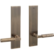 Signature Hardware Satcher Solid Brass Dummy Door Knob Set Antique Brass