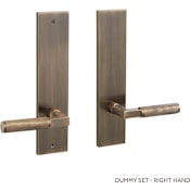 Signature Hardware Satcher Solid Brass Dummy Door Knob Set Antique Brass