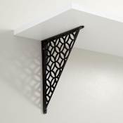 Signature Hardware Pasteur 10-1/2" Brass Shelf Bracket Black