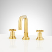 Signature Hardware Hendrix 1.2 GPM Widespread Bathroom Faucet with Pop-Up Drain Assembly Brushed Gold