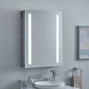 Signature Hardware Seren 24" x 32" Lighted Frameless 1 Door Medicine Cabinet with Tunable LED and Wireless Speaker Aluminum