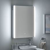 Signature Hardware Leda 24" x 32" Lighted Frameless 1 Door Medicine Cabinet with Tunable LED and Wireless Speaker Aluminum