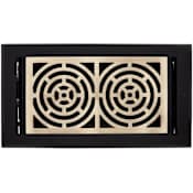 Signature Hardware Burrel Brass Wall Register - 6" x 12" Matte Black / Antique Brass