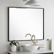 Signature Hardware Carpini 31" W x 35-7/8" H Modern Rectangular Framed Bathroom Wall Mirror Black Powder Coat