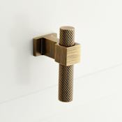 Signature Hardware Andrex 2-3/8 Inch Long Bar Knob - Vertical Antique Brass